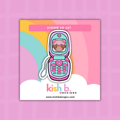 Flip Phone| Kenny|  Character Doodles | Sticker Die Cut