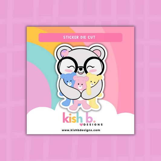 Emma Hugging Plushies | Sticker Die Cut