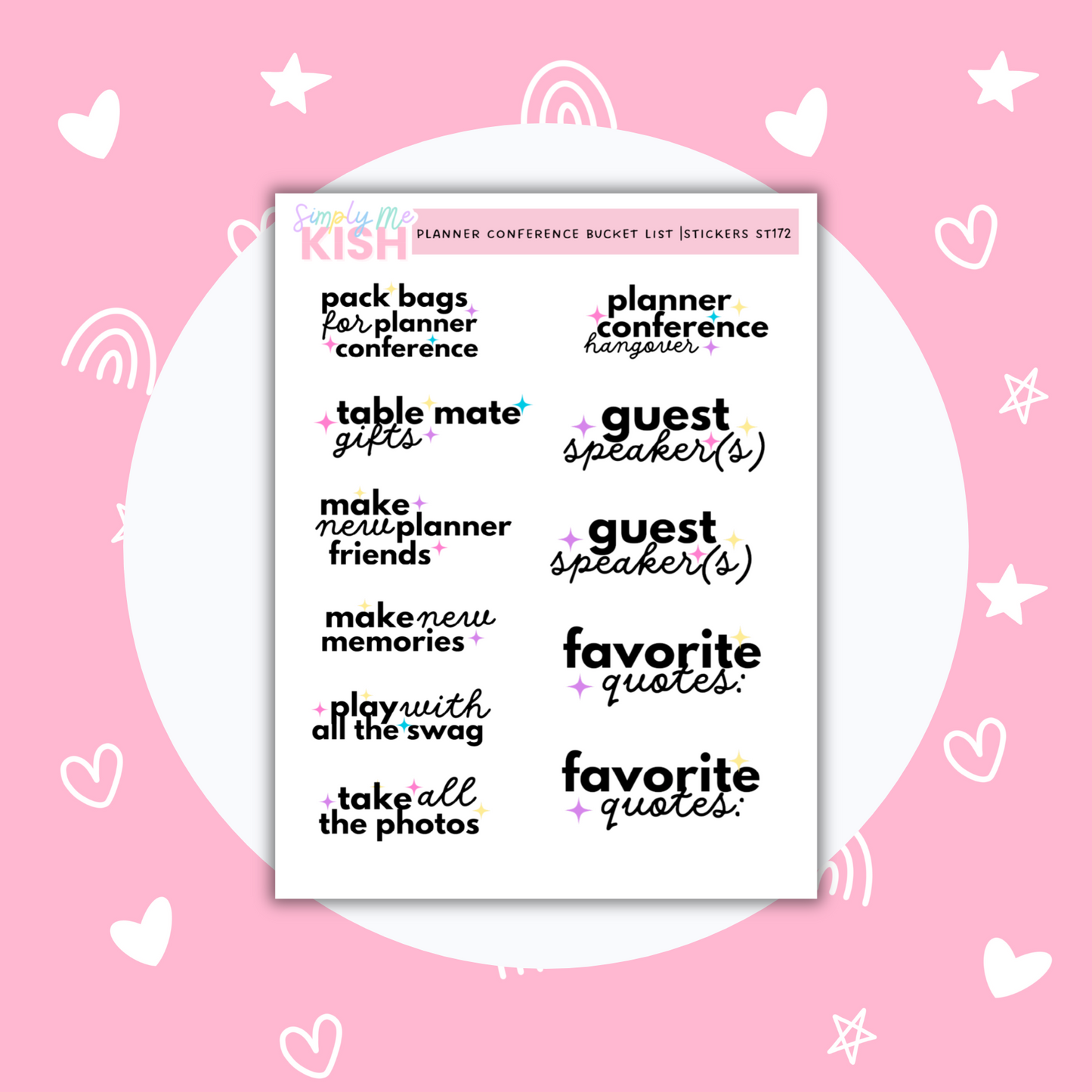 Planner Conference Bucketlist| Stickers