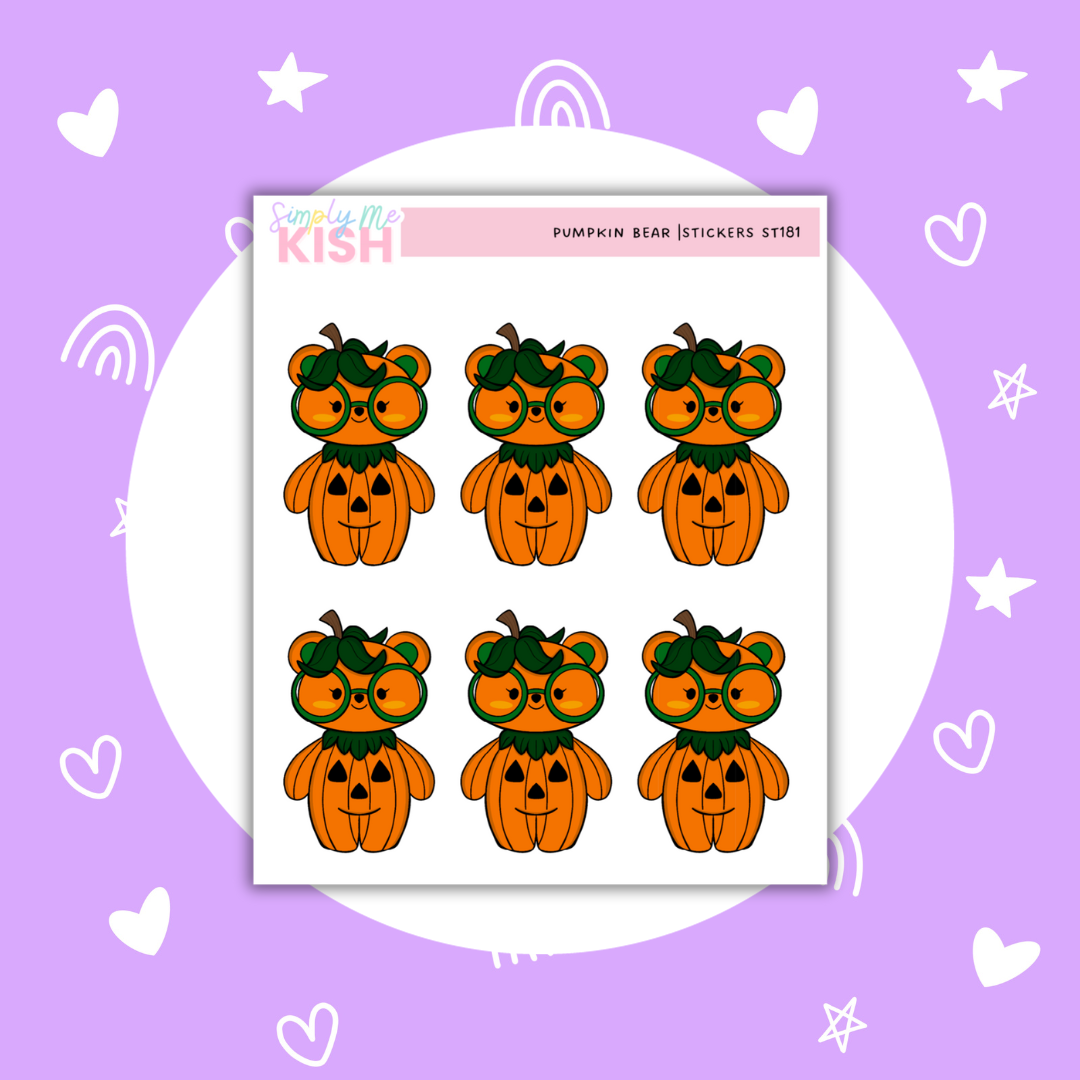 Pumpkin Spice Scare Bear | Decorative | Stickers