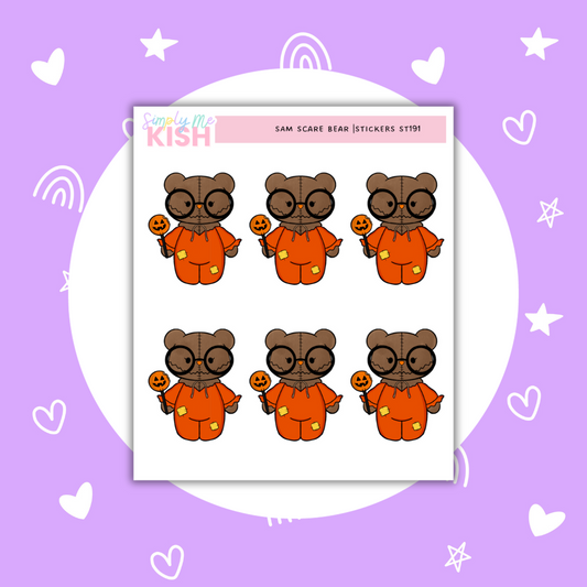 Sam Scare Bear | Decorative | Stickers