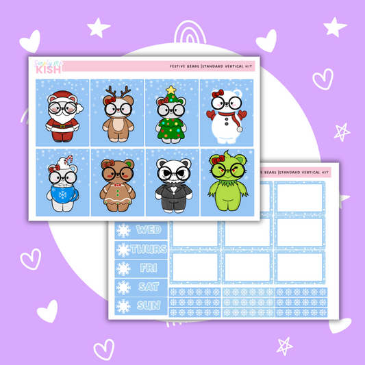 The Festive Bears |  Standard Vertical | Sticker Kit