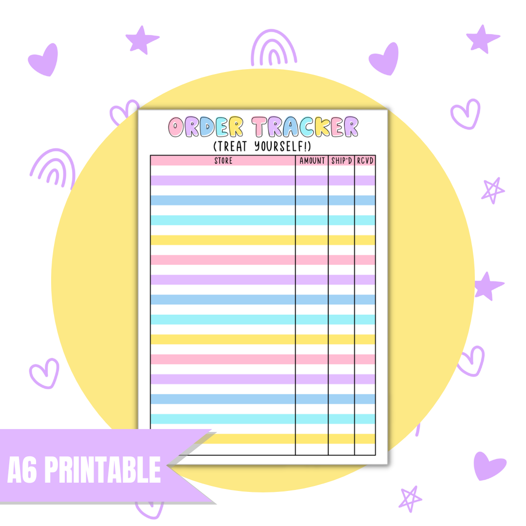 A6 Order Tracker | Full Page Digital Sticker |