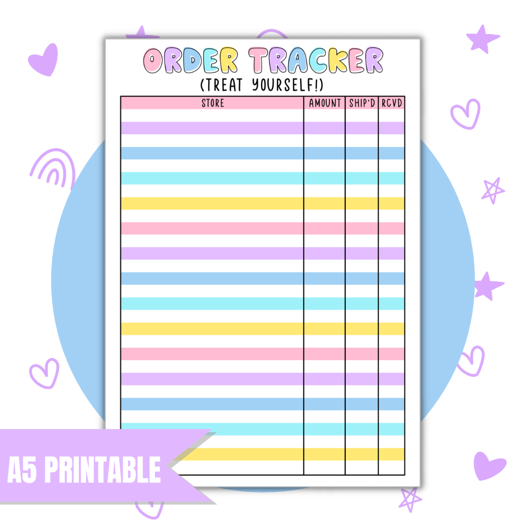 A5 Order Tracker | Full Page Digital Sticker |