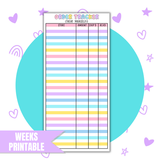 Hobo Weeks Order Tracker | Full Page Digital Sticker