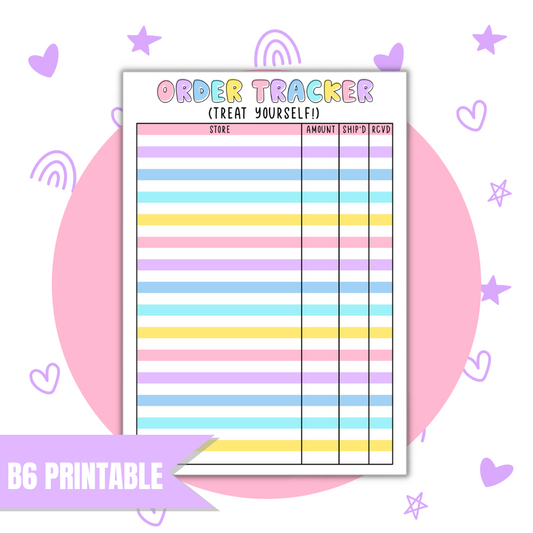 B6 Order Tracker | Full Page Digital Sticker |