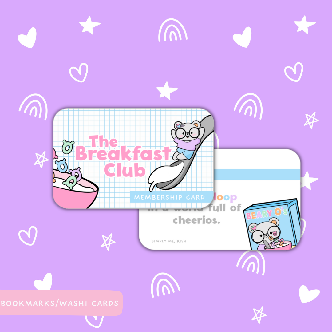 The Breakfast Club| Membership Card | Metal Book Card | Washi Card