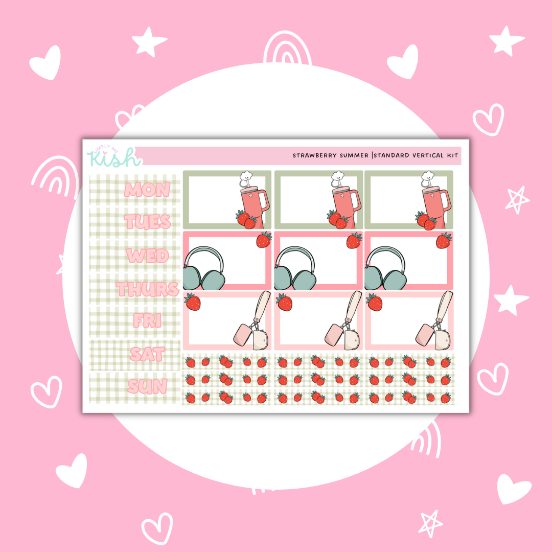 Strawberry Summer | Standard Vertical | Sticker Kit