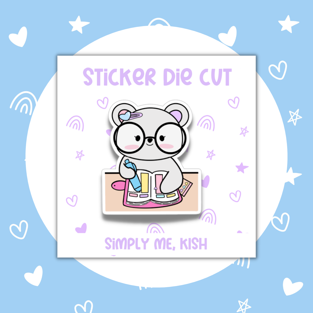 Planning | Emma Bear Character| Sticker Die Cut